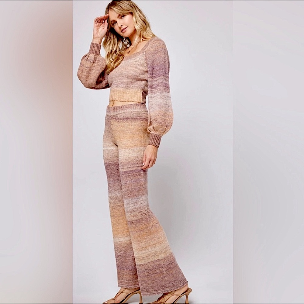 Lspace Anthropologie Parker Sweater Wide Leg Pant Stretchy Waist Size Small NWT